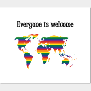 Pride Everyone is welcome Posters and Art